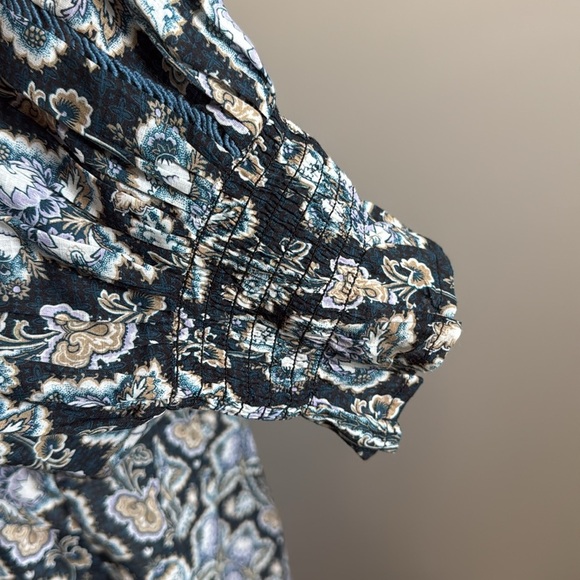 NWT!!  Anthropologie - Henley Peasant Blouse - Medium - Blue/Tan/Purple - Picture 8 of 11